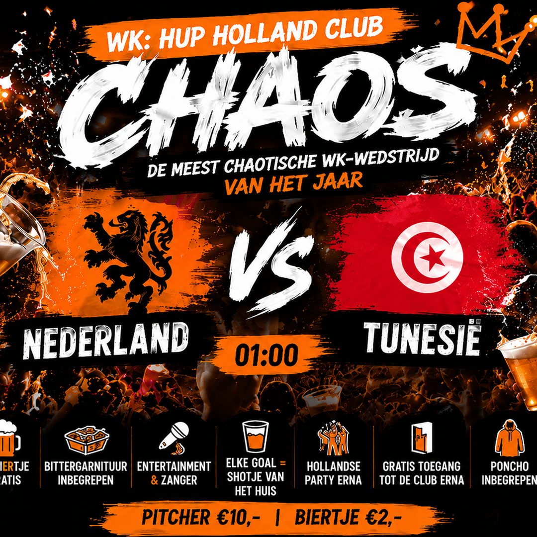 HUP HOLLAND CLUB, HET GROOTSTE ORANJE GEKKENHUIS (biergooien niet verboden)
